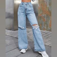 ICE BLUE TORN JEANS