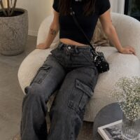 CHARCOAL CARGO DENIM