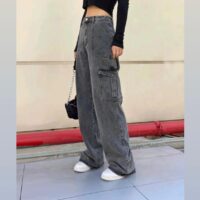 CHARCOAL CARGO DENIM