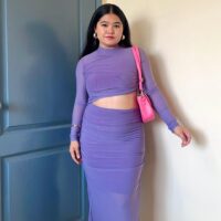 Waist Cut Mesh Dress