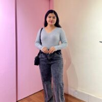 Charcoal Wide Leg Denim