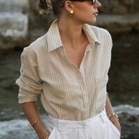 Beige Striped Shirt