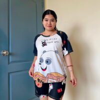 Black & White Cartoon Print Night Co-Ord Set