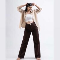 Dark Brown Wide Leg Jeans