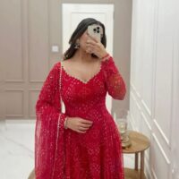 Bandhani Gown with Dupatta