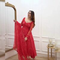 Bandhani Gown with Dupatta