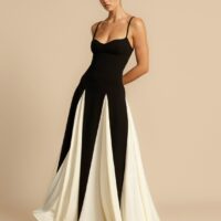 Black & White Flare Gown