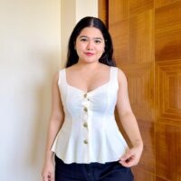 Stretch Peplum Waistcoat Top