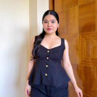 Stretch Peplum Waistcoat Top