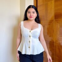 Stretch Peplum Waistcoat Top