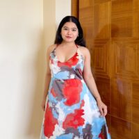 Satin Halter Neck Backless Dress