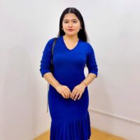 Blue Fit & Flare Dress