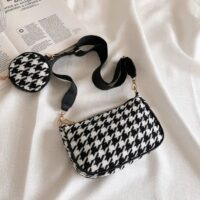 Black & White Graphic Sling Bag with Pouch