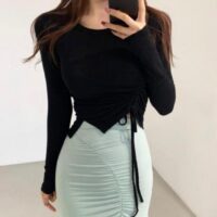 Drawstring Full Sleeves Top