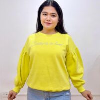 Drop Shoulder Lime Yellow Sweatshirt