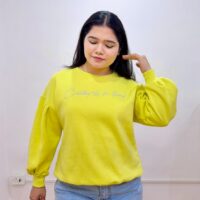 Drop Shoulder Lime Yellow Sweatshirt