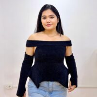 Off Shoulder Faux Fur Top with Gloves