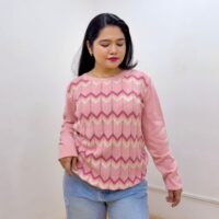 Chevron-Knit Pullover