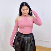 Off Shoulder Halterneck Top