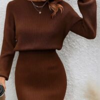 Ribbed Knit Sweater Dress