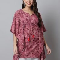 Pink Printed Kaftan