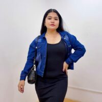 Black Bodycon Dress And Denim Jacket Combo