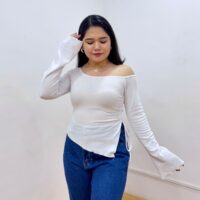 Drop Shoulder Drawstring Top