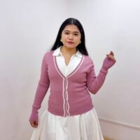 Ribbed V-Neck Cardigan