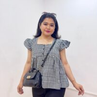 Button Up Ruffle Flare Top