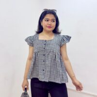 Button Up Ruffle Flare Top