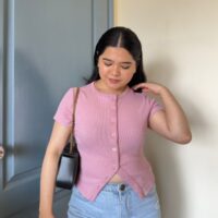 Button Up Front Slit Top