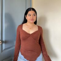 Front Twisted Asymmetric Hem Top