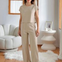 Round Neck Top & Trousers Co-ords