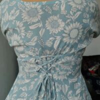 Corset Back Full Sleeves Printed Kurtis