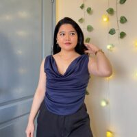 Draped Cowl Neck Top