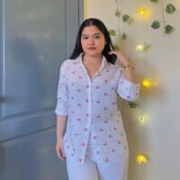 Cherry Print White Shirt