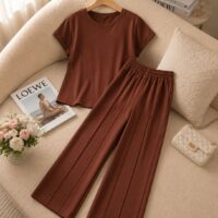 Round Neck Top & Trousers Co-ords