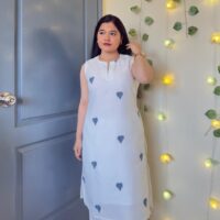 Embroidered Heart Kurta Set