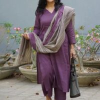 Purple Dupatta Set
