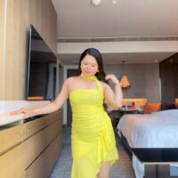 Yellow Off-shoulder Bodycon Ruched Dress