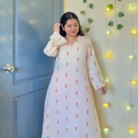 Printed V-Neck Straight Kurta with Trousers