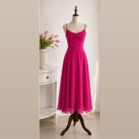 Fit & Flare Sleeveless Front Ruched Midi Dress