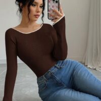 Flared Sleeves Boat Neck Top