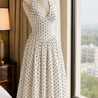Polka Dot Backless Dress
