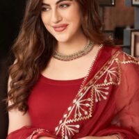 Maroon Anarkali Suit with Gota Patti Dupatta and Pant