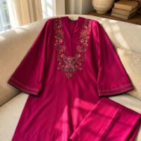Embroidered Bell Sleeves Co-ord Set