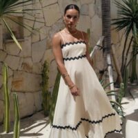 Fit & Flare White Maxi Dress