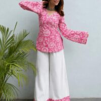 Pink Printed Kurta Salwar Set