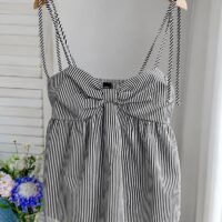 Shoulder Straps Striped Top